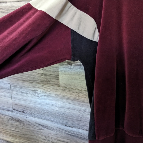 Burgundy adidas velour jacket - unisex - Picture 5 of 7